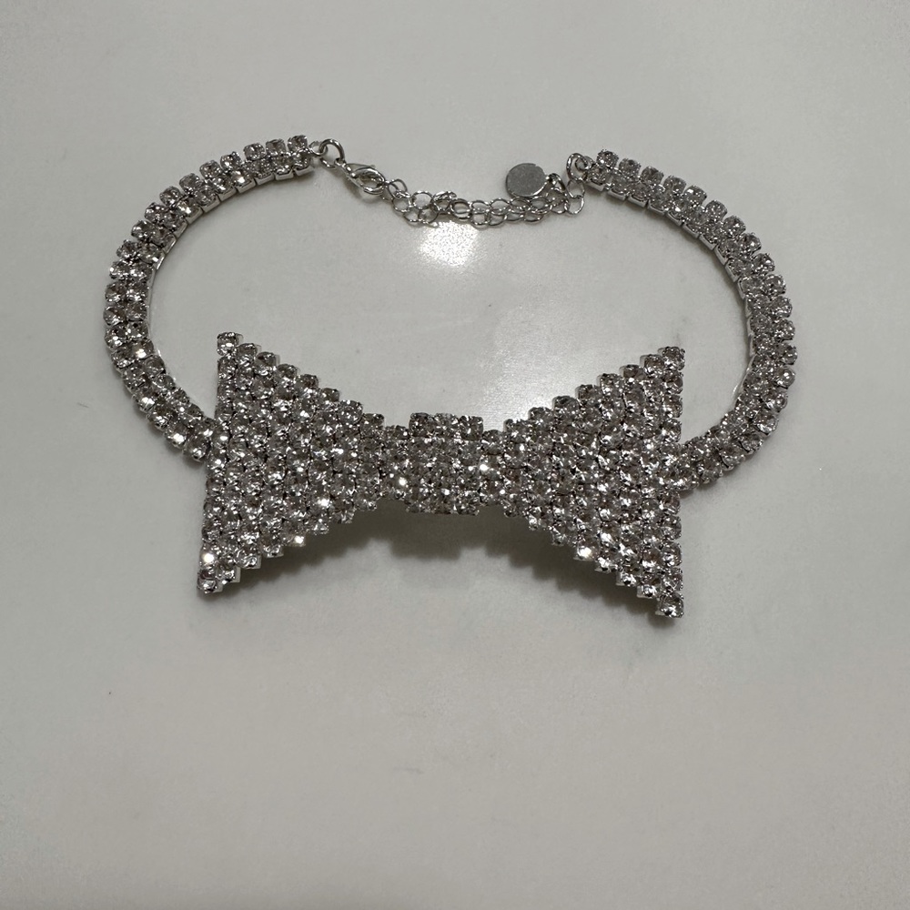 Beautiful Crystal Bow tie Necklace